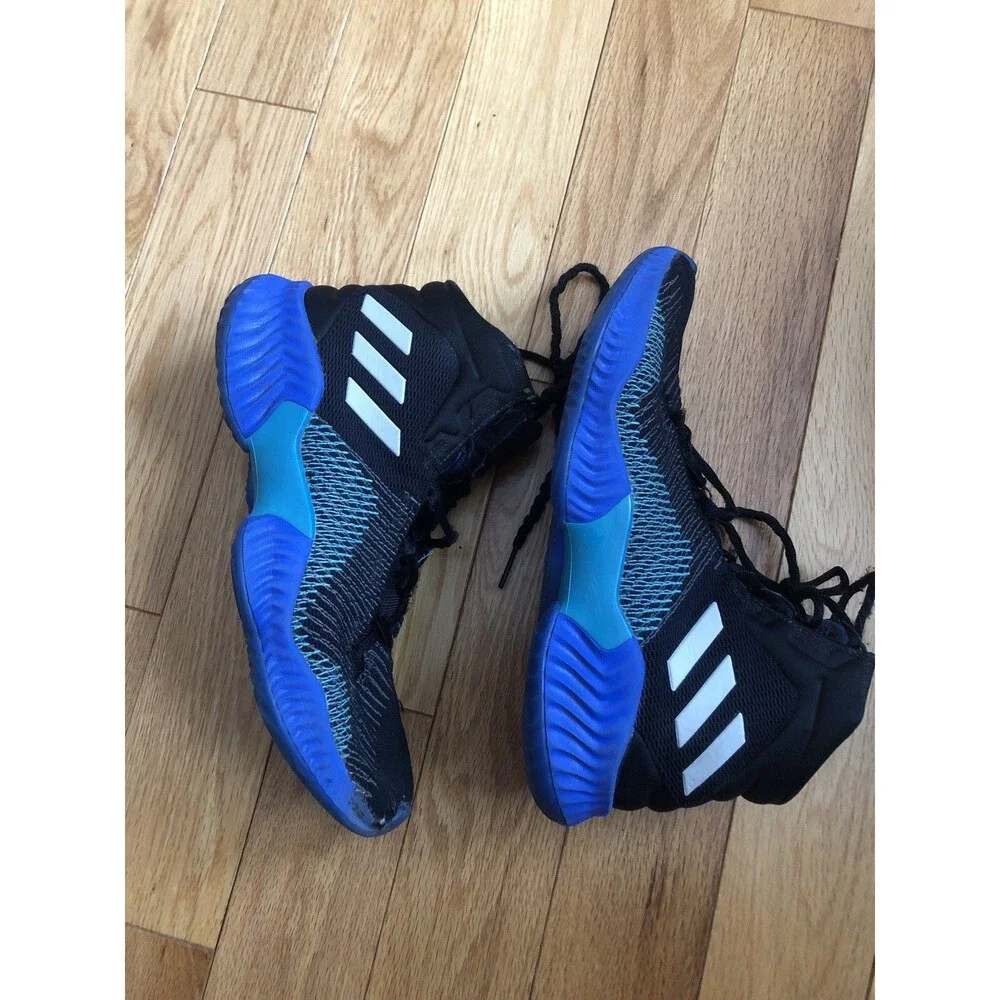 Adidas 8 Black/Green/Blue Hightop Athletic Lace Up Basketball Shoes Needs‎ laces
